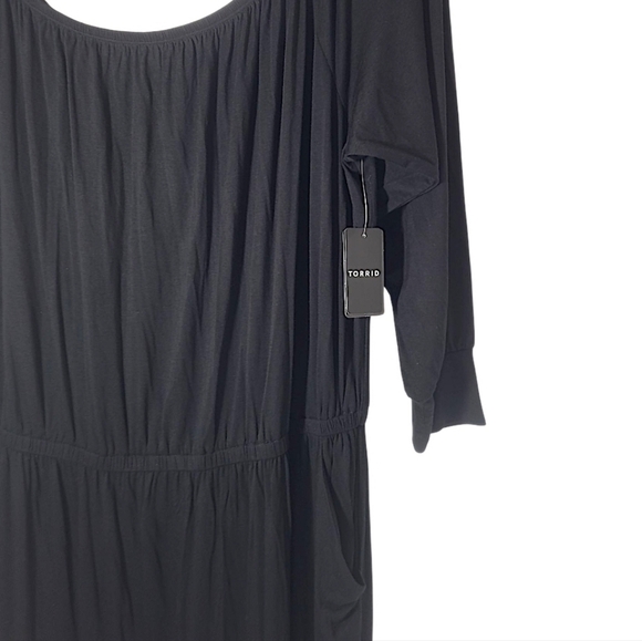 Torrid Midi Supersoft Slit Dress Black Size 3X 22-26 NWT - Picture 11 of 14